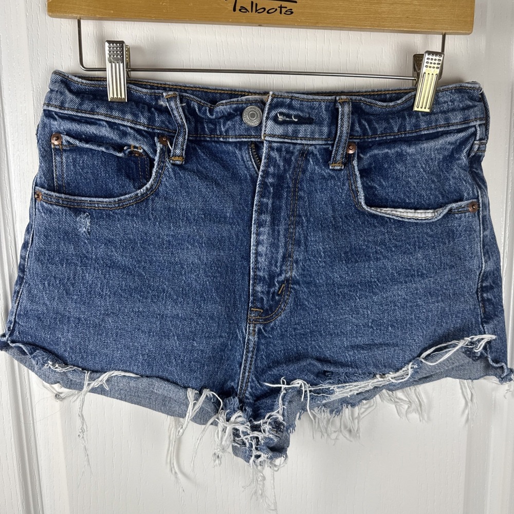 Women's Abercrombie & Fitch Distressed Jean Shorts Mom Short High Rise Sz 28/6